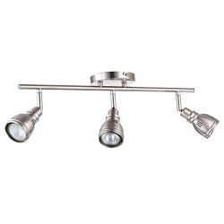 Merax 3 Light Track Lighting Wall or Ceiling Light Fixture, Brushed Nickel