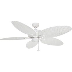 Honeywell Duvall 52-Inch Tropical Ceiling Fan, Five Wet Rated Wicker Blades, Indoor/Outdoor, White