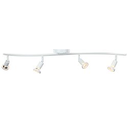 DnD 4-Light Adjustable Track Lighting Kit – GU10 Halogen Bulbs Included. CE2001-WS (White)