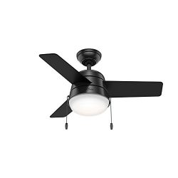 Hunter Fan Company 59302 Aker Ceiling Fan Hunter Light, 36″, Matte Black