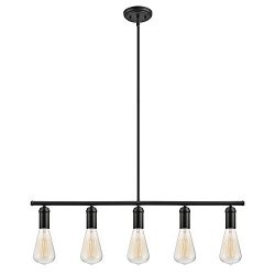 Novogratz Chromeo 5-Light Linear Pendant, Matte Black Finish 65070