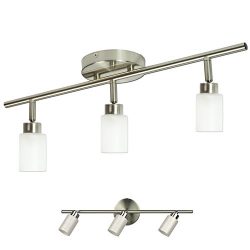 Brushed Nickel 3 Light Track Lighting Fixture Wall or Ceiling Mount