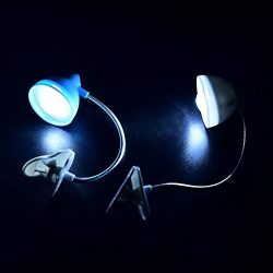 Zehui On Book Reading Light Eye Protection Mini LED Bedside Table Lamp Adjustable Clip Blue