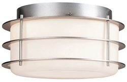 Forecast Lighting F849241NV Hollywood Hills 2 Light Flush Mount Ceiling Fixture, Vista Silver