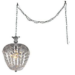 Whse of Tiffany RL0019 SWAG Crystal Miriam 1-Light Swag Lamp, 8″, Chrome