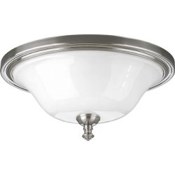 Progress Lighting P3326-09 2-Light Close-To-Ceiling Fixture, Brushed Nickel