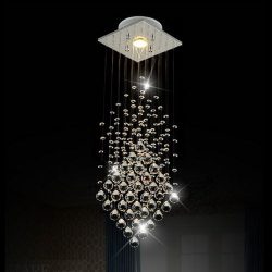 Surpars House® Flush Mount 1-Light Crystal Rain Drop Chandelier 1X3W GU10 LED Bulb Included