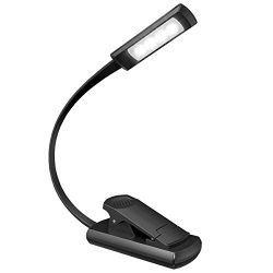 AMIR Mini Book Light, 4 LED Rechargeable Reading Light, 2-Level Brightness Clip on Light, Extra  ...