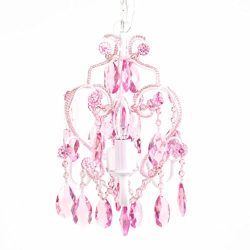 Tadpoles Three Bulb Chandelier, Pink Sapphire