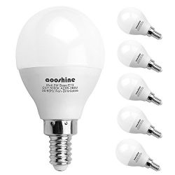 E12 LED Bulb 50 Watts, Aooshine 5 Watt LED Candelabra Bulb, Daylight White 5000K Decorative G14  ...