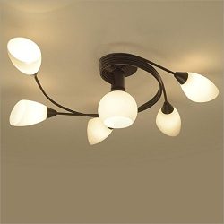 Joypeach Rustic Style LED Flush Mount Ceiling Lights, Creative Living Room Ceiling Lamp, Bedroom ...