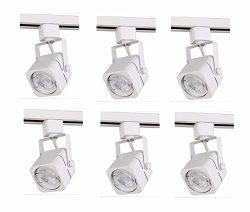 Elitco Lighting TKH200MW-6PK Track-Lighting-Heads Matte White 120V, fits GU10 (Source Not Includ ...