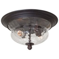 The Great Outdoors GO 8769 2 Light Flush Mount Ceiling Fixture from the Merrimac, Corona Bronze