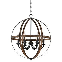Westinghouse 6333600 Stella Mira Six-Light Indoor Chandelier Finish, Barnwood and Oil Rubbed Bronze
