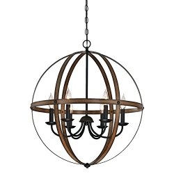 Westinghouse 6333600 Stella Mira Six-Light Indoor Chandelier Finish, Barnwood and Oil Rubbed Bronze