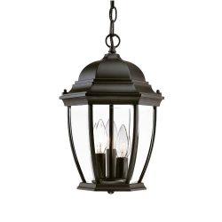 Acclaim 5036BK Wexford Collection 3-Light Outdoor Light Fixture Hanging Lantern, Matte Black