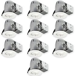 Globe Electric 3″ LED IC Rated Swivel Spotlight Recessed Lighting Kit Dimmable Downlight,  ...