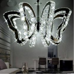 LightInTheBox Butterfly Restaurant Lamp Modern Luxury LED Crystal Chandeliers Pendent Light Home ...