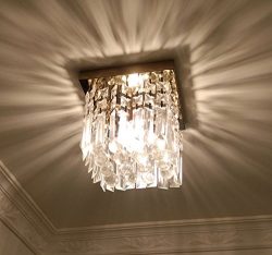 Moooni Hallway Crystal Chandelier 1 – Light W8″ Mini Modern Square Flush Mount Ceili ...