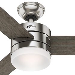 Hunter 54″ Contemporary Ceiling Fan with Remote Control in Brushed Nickel (Certified Refur ...
