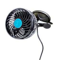 Zone Tech 4.5″ 12V Stepless Speed Car Fan – Premium Quality Adjustment Suction Cup A ...