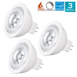 3-Pack MR16 GU5.3 LED Bulbs, Luxrite, 50W Equivalent, 2700K Warm White, Dimmable, 500 Lumens, 7W ...