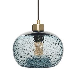 Casamotion Mini Pendant Light Handblown Rustic Seeded Glass Drop ceiling lights, Hanging Light w ...