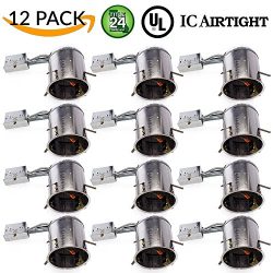 Sunco Lighting 12 PACK – 6″ inch Remodel LED Can Air Tight IC Housing LED Recessed L ...