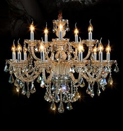 Generic Island Lights Crystals Chandelier 15 Lights Ceiling Fixtures Color Cognac