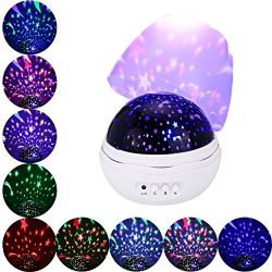 Stars Sky Night Light Projector, Etpark LED night light Lamp Romantic Rosebud Flower Design 360  ...