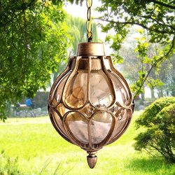 Injuicy Vintage Industrial E27 Edison Glass Pendant Lights Lamps Shades Waterproof Outdoor Court ...