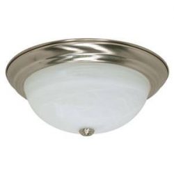 Close to Ceiling – 3 Light – 15 in. Flush Mount – Alabaster Glass