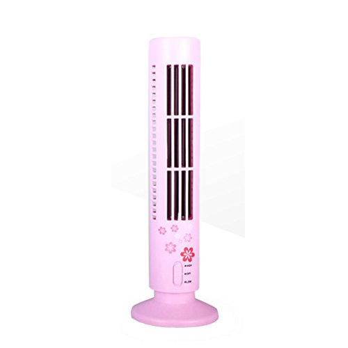 Sinwo Portable Mini USB Fan Cooling Air Conditioner Purifier Tower Bladeless Desk Fan (Pink)