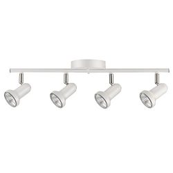 Globe Electric Melo 4-Light Track Light, Glossy White Finish, Bulbs Included, 59325