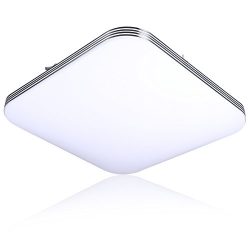 B-right 20W Ultra-thin Square LED Flush Mount Ceiling Light, 5000K Cold White, 1400lm Super Brig ...