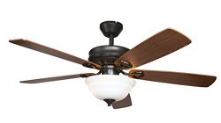 Hyperikon Indoor Ceiling Fan with Remote Control, 42-inch Wood Ceiling Fan – Black Fixture ...
