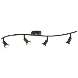 DnD 4-Light Adjustable LED Track Lighting Kit – Curved – GU10 Bulbs Included. CE2001 ...