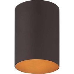 Volume Lighting V9615 1 Light Flush Mount Outdoor Ceiling Fixture with Metal Sha, Antique Bronze