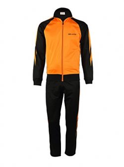 Men’s 2 Piece Jacket & Pants Track Suit Orange/Black X-Large