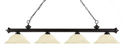 Z-Lite 200-4BRZ-GM16 4-Light Billiard Light, Golden Mottle