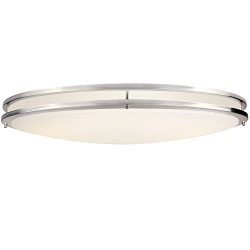 Hykolity 32″ Dimmable LED Flushmount Ceiling Downlight Brushed Nickel Oval Lamp Fixture 48 ...