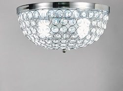 Broadway Silver Flush Mount Crystal Chandeliers Modern Lamps Ceiling Fixture BL-ACG/F-L2 W13 X H ...