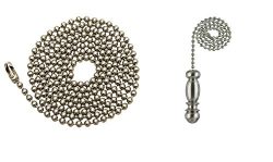 Pull Chain Extension,36″ Brushed Nickel Beaded ball chain with Connector And 12″ Cei ...