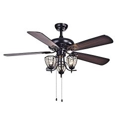Warehouse of Tiffany Cfl-8166BL Mirabelle Black 52-Inch 3-Light Ceiling Fan
