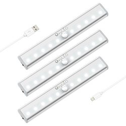 OxyLED USB Rechargeble Motion Sensor Closet Lights Under Cabinet Lightening, Stick-on Cordless 1 ...