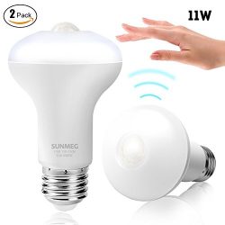 SUNMEG Updated PIR Motion Sensor Light, 11W Automatic LED Motion Sensor Light Bulb, Duration 90  ...