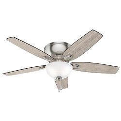 Hunter 52 in. Low Profile Ceiling Fan with LED Light Kit, Brushed Nickel (Certified Refurbished)