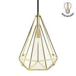 CREATE BRIGHT Retro Style Industrial Loft Metal Chandelier Ceiling Pendant Light,Golden Iron Bas ...