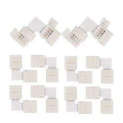Zitrades LED Strip Connector 4 Pin, Compatible with 10mm Width SMD 5050 RGB Strip Light, Strip t ...