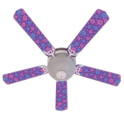 Ceiling Fan Designers Ceiling Fan, Kids Purple Party Pops, 52″